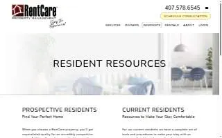 RentCare Property Management website