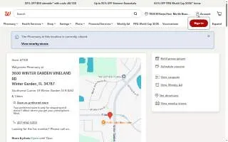 Walgreens Pharmacy of Winter Garden website