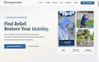 Messieh Orthopedic Clinic website