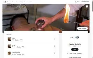 Healing Spots website