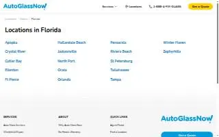 Auto Glass Now of Winter Springs website