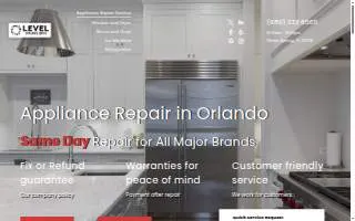 Level Appliance Repair of Winter Springs website