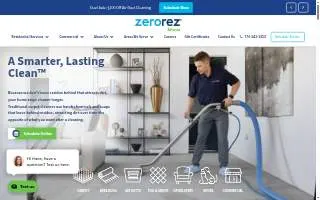 Zerorez Carpet Cleaning Louisville website