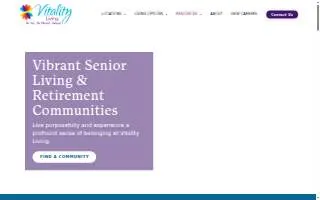 Vitality Living Pleasant Hills website