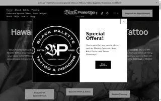 Black Palette Tattoo & Piercing website