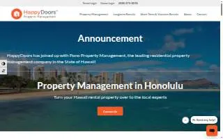 HappyDoors Property Management of Ewa Beach website