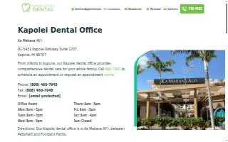 Hawaii Family Dental - Kapolei website