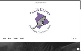 Good Karma Spay and Neuter Clinic website
