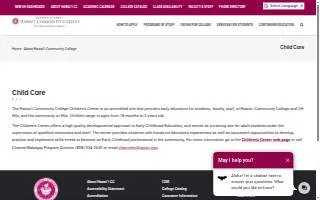 Hawaii Community College Children's Center website