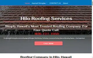 Hilo Roofing Services website