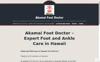 Akamai Foot Doctor website