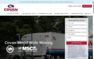 Covan World-Wide Moving website