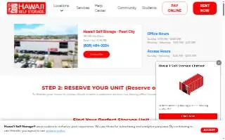 Hawai'i Self Storage - Pearl City website