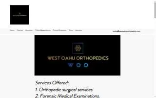 West Oahu Orthopedics, Inc. of Waipahu website