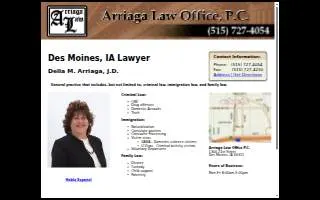 Arriaga Law Office, P.C. of Ankeny website