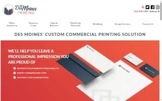 Des Moines Printing website