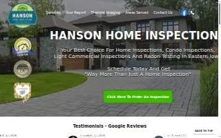 Hanson Home Inspections LLC website