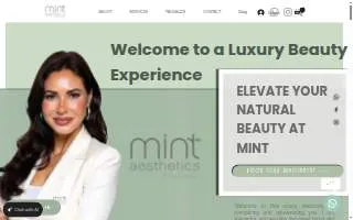 MINT Aesthetics + Wellness website