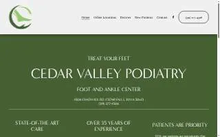 Cedar Valley Podiatry Foot & Ankle Center website