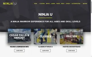 Ninja U - Ninja Warrior Obstacle Training Gym website