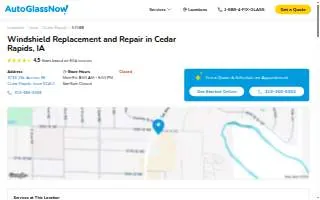 Auto Glass Now of Cedar Rapids website