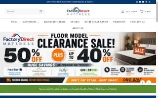 Factory Direct Mattress website