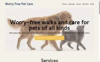 Worry Free Pet Care of Clive website