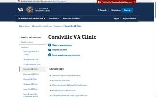 Coralville VA Clinic website
