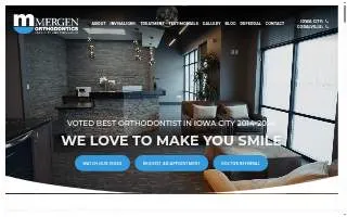Mergen Orthodontics of Coralville website
