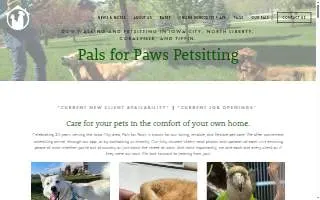Pals for Paws Petsitting of Coralville website