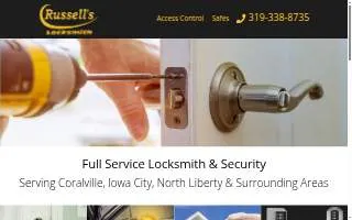 Russell's Locksmith of Coralville website
