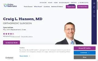 Craig L. Hansen, MD | OrthoNebraska website
