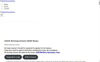 AAAA Driving School of Davenport website