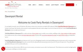 Cook Party Rentals of Davenport website