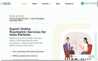 New View Psychiatry of Davenport website