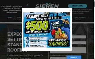 Sieren Roofing Services website