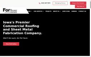 For Sure Roofing website