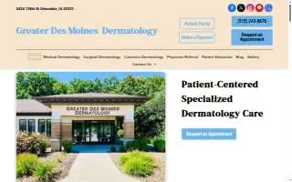 Greater Des Moines Dermatology PC website