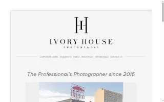 Ivory House Photography website
