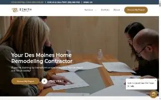 Zenith Design + Build of Des Moines website