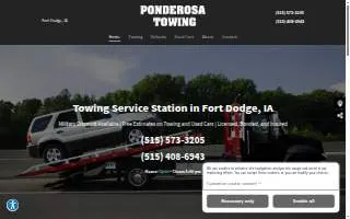 Ponderosa Towing website