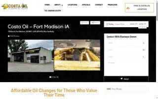 Costa Oil - 10 Minute Oil Change - Fort Madison website
