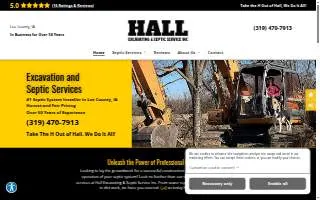 Hall Excavating & Septic website