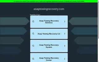 ASAP Towing & Recovery website