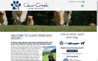 Clear Creek Dog Resort of Iowa City website