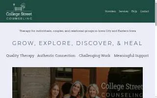 College Street Counseling website