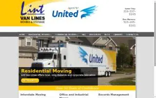Lint Van Lines of Iowa City website