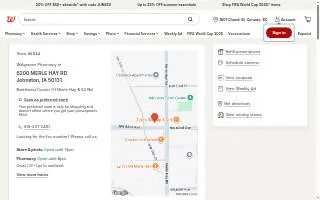 Walgreens of Johnston website