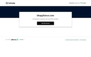 B & K Appliance Services Inc website