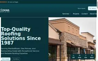 Cowan Roofing Inc website